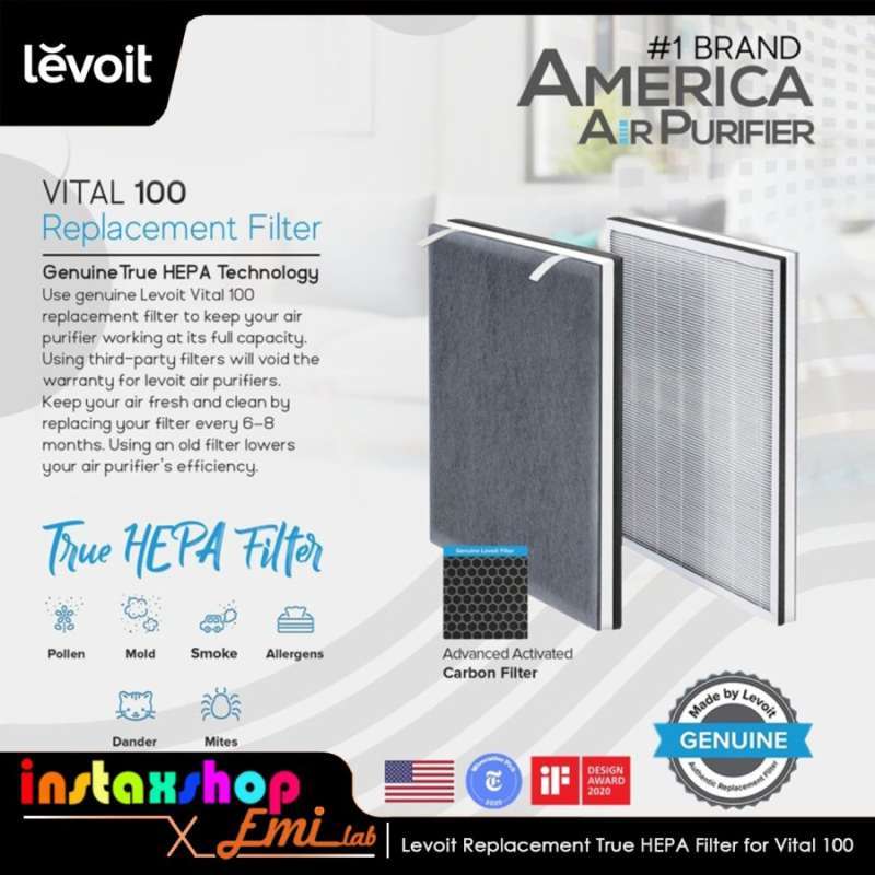 Jual Levoit Replacement True HEPA Filter for Vital 100 Air Purifier di