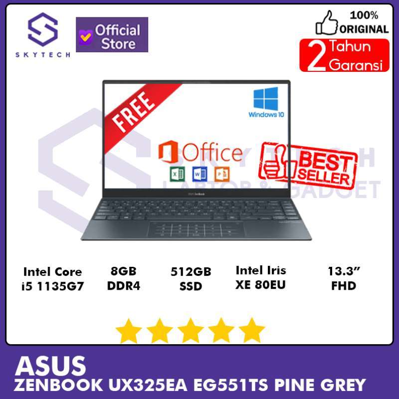 Jual LAPTOP ASUS ZENBOOK UX325EA i5 1135G7 RAM 8GB SSD 512GB INTEL IRIS