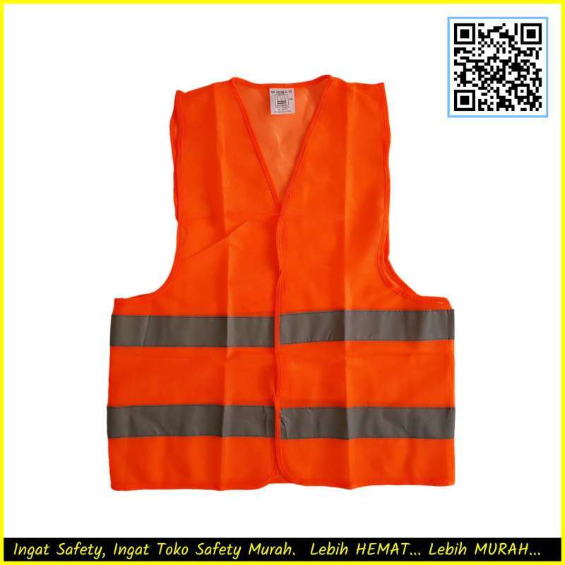 Jual Rompi Polyester Scotlite 2 Line / Safety Vest Kerja Proyek Poliester bukan jaring / Orange