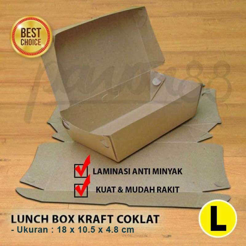Jual Lunch Box Paper - Kraft Coklat - Model Rakit- L(1pe) Di Seller ...