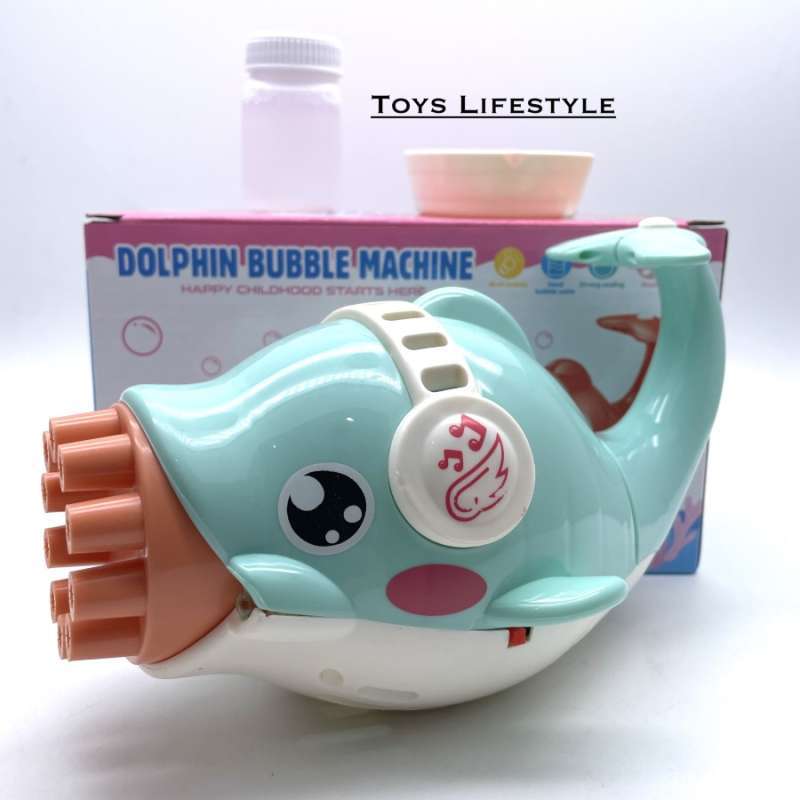 Jual Mainan Gatling Dolphin Bubble Machine Minigun Electric / Gelembung