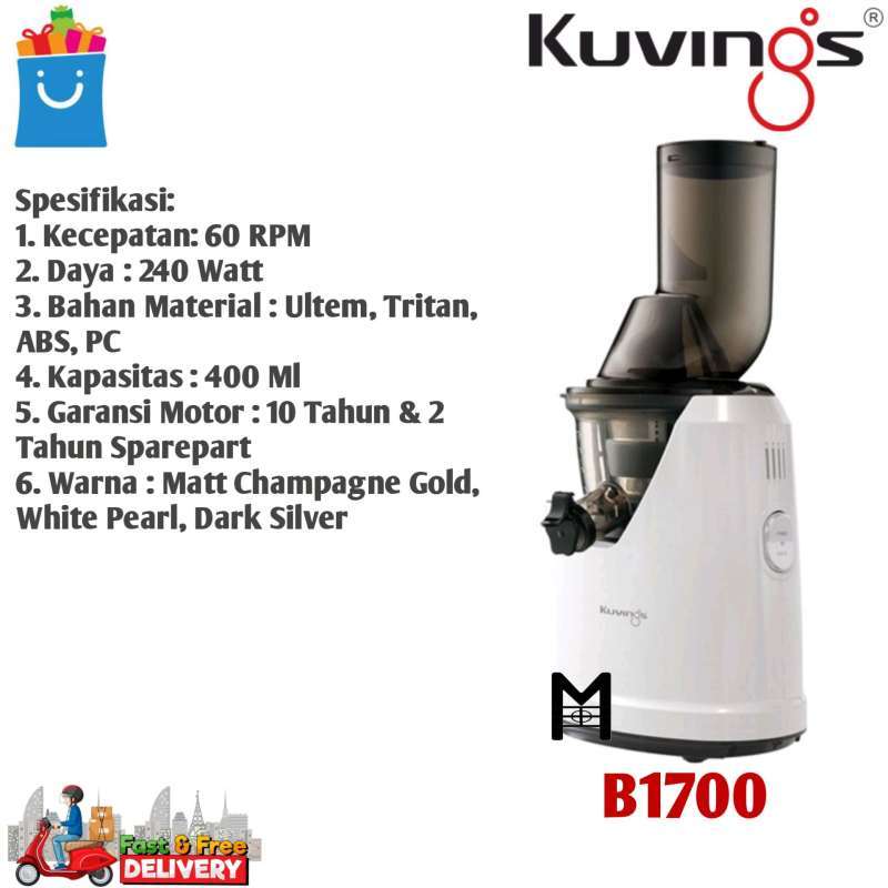 Jual KUVINGS Whole Slow Juicer B1700 White Pearl di Seller Cahaya
