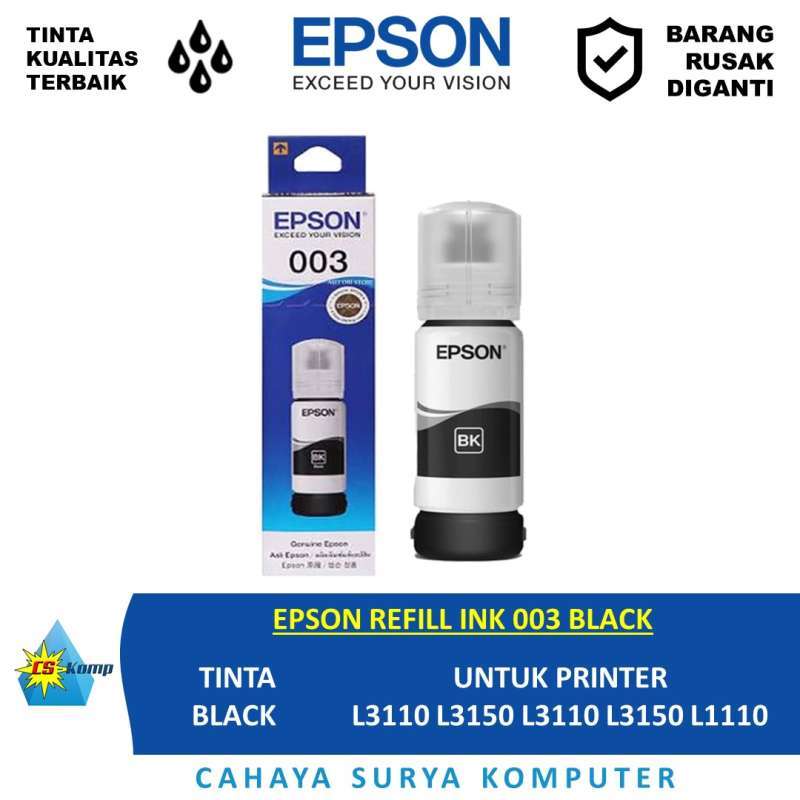 Promo EPSON REFILL INK 003 BLACK PRINTER L3110 L3150 L3110 L3150 L1110