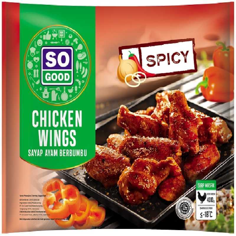 Jual SPICY CHICKEN WINGS SO GOOD 400GR SAYAP AYAM PEDAS BUMBU PEDAS