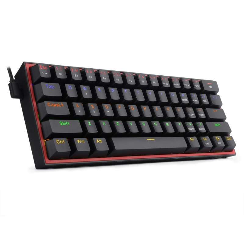 Promo Redragon K617R Mechanical Gaming Keyboard 60% BLACK RAINBOW FIZZ ...