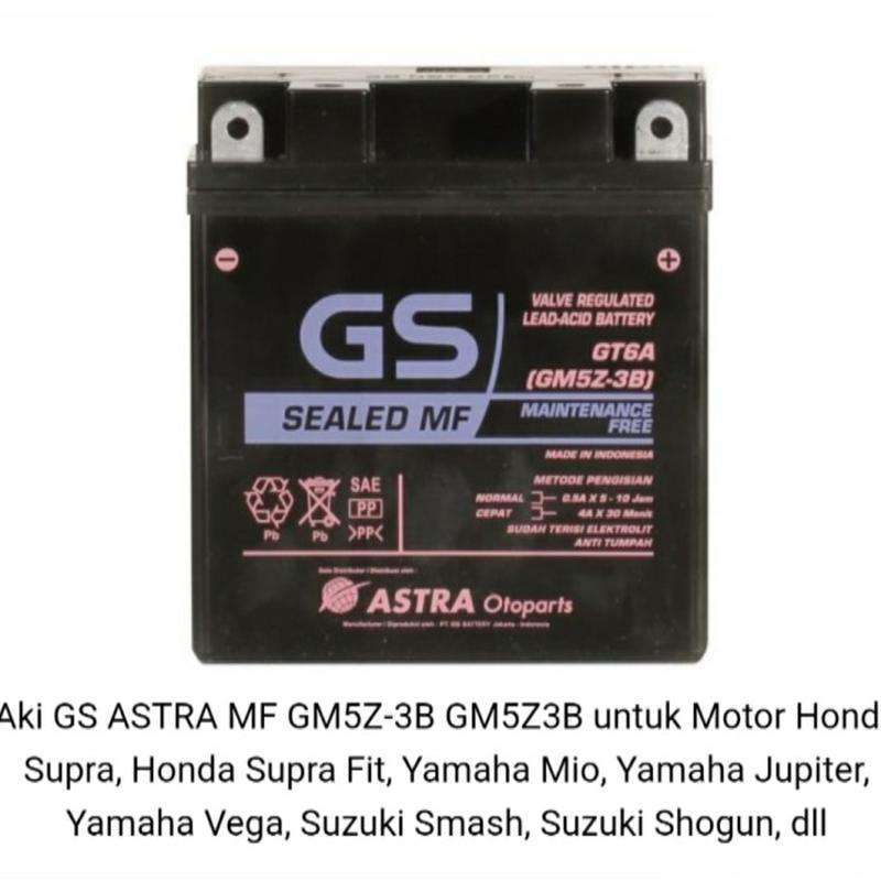 Jual Aki Gs Astra Mf Gm5z-3b Gm5z3b Untuk Motor Honda Supra,honda Supra