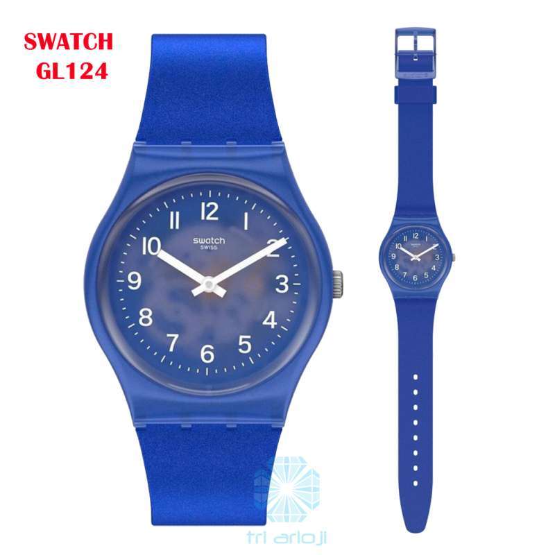 Promo SWATCH GL124 Jam Tangan Wanita Analog Rubber Swiss Made BLURRY