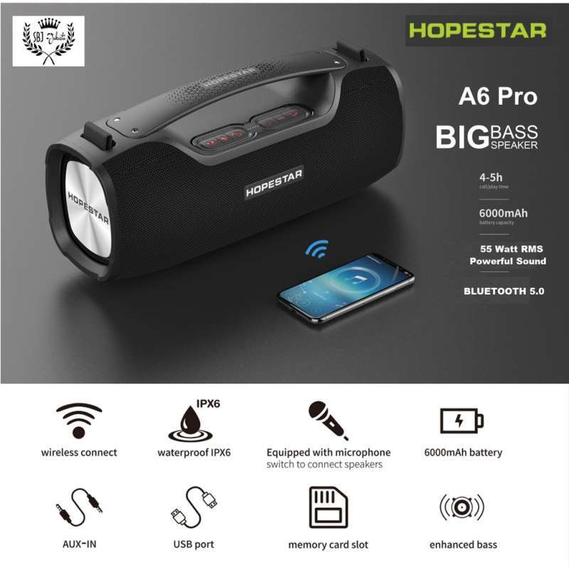 Jual HOPESTAR A6PRO Speaker KARAOKE Bluetooth 55 WATT RMS Loudspeaker