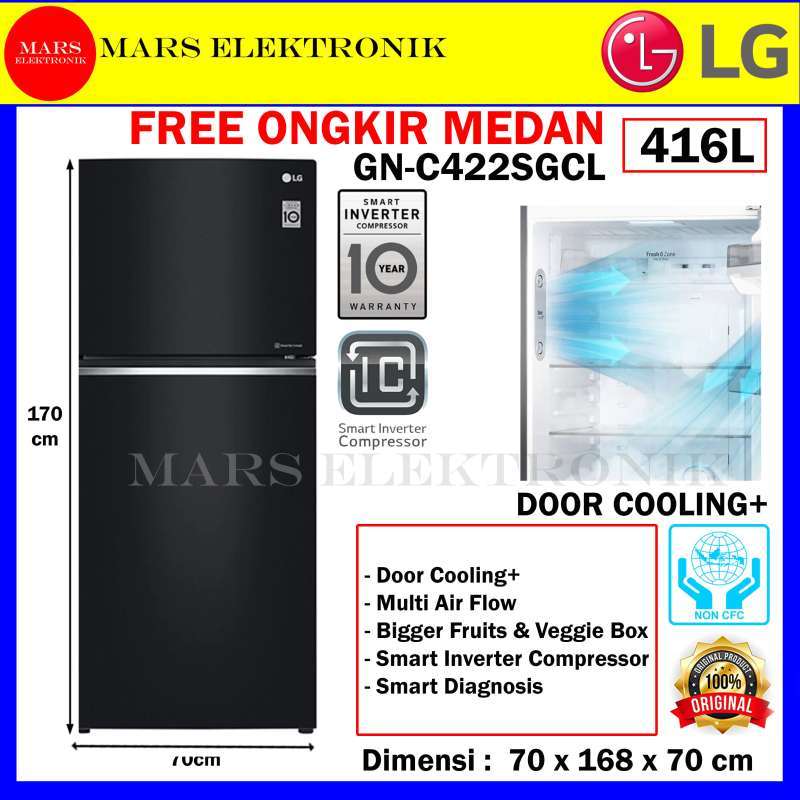 Jual KULKAS LG GN-C422SGCL / 416 LITER / LINEAR COOLING + SMART ...