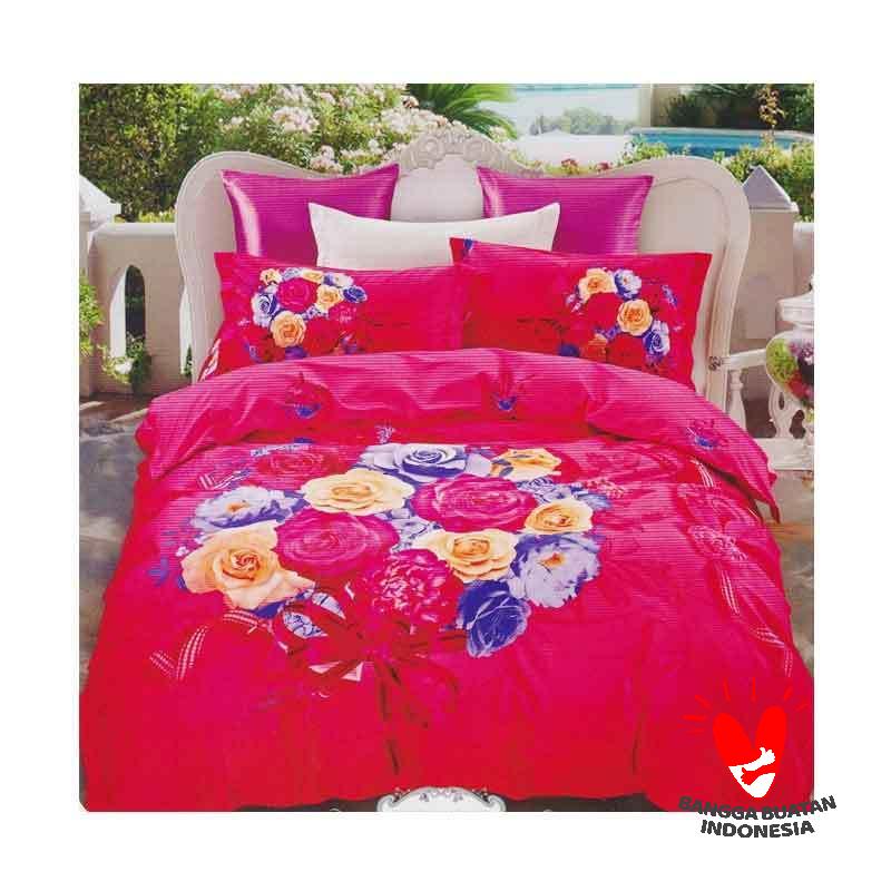 Jual Lulu Bedding Katun Jepang Set Sprei Merah [180 X 200 X 30 Cm] Di