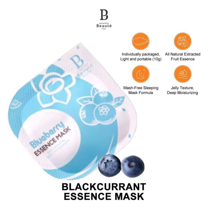 Jual Premiere Beaute Blueberry Natural Fruit Organic Jelly Face Mask Masker Wajah Moisturizing