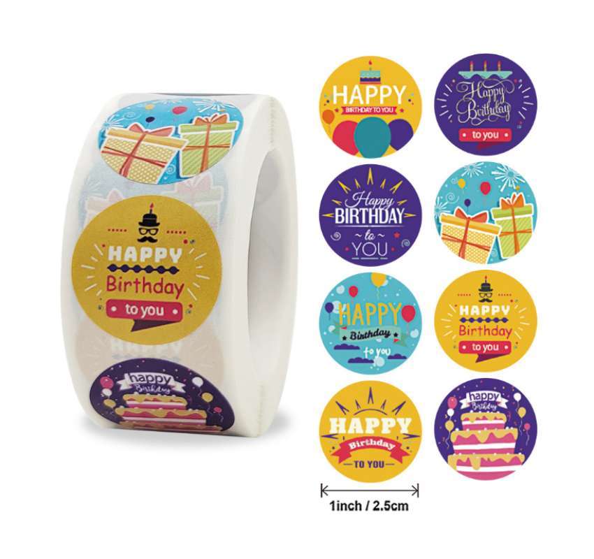 Jual HX147 Happy Birthday Thank You Sticker Selamat Ulang Tahun Stiker