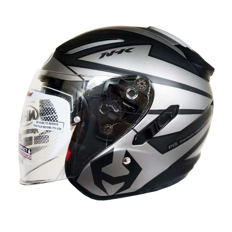 Jual HELM NHK R1 NEMA DOUBLE VISOR ORIGINAL NHK XL BLACK DOFF SILVER di Seller Monster Helmet