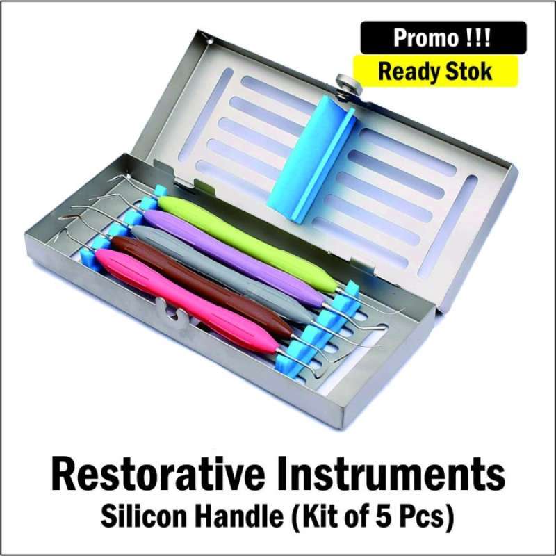 Promo Dental Composite Tooth Filling Instruments Silicone Handle Set