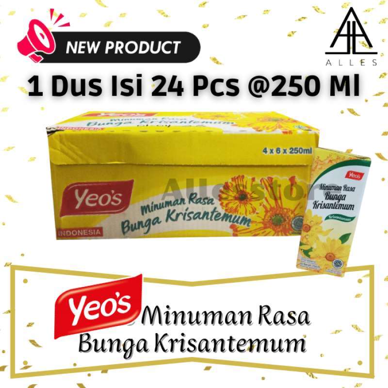 Jual Yeos Minuman Rasa Bunga Krisantemum /Minuman Kemasan 1 Dus Isi 24