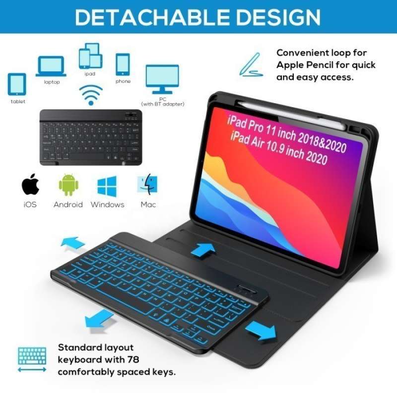 Promo WIRELESS KEYBOARD CASE IPAD PRO 12.9 INCH PRO 12.9 2020 Diskon 33