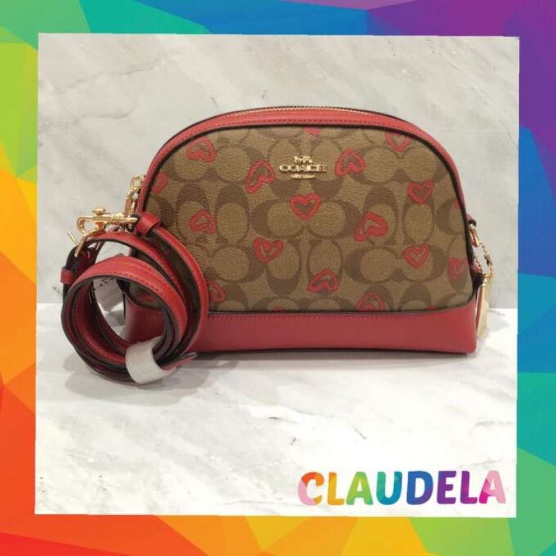 Jual COACH Dome Crossbody in Signature Khaki Heart Print Multi di