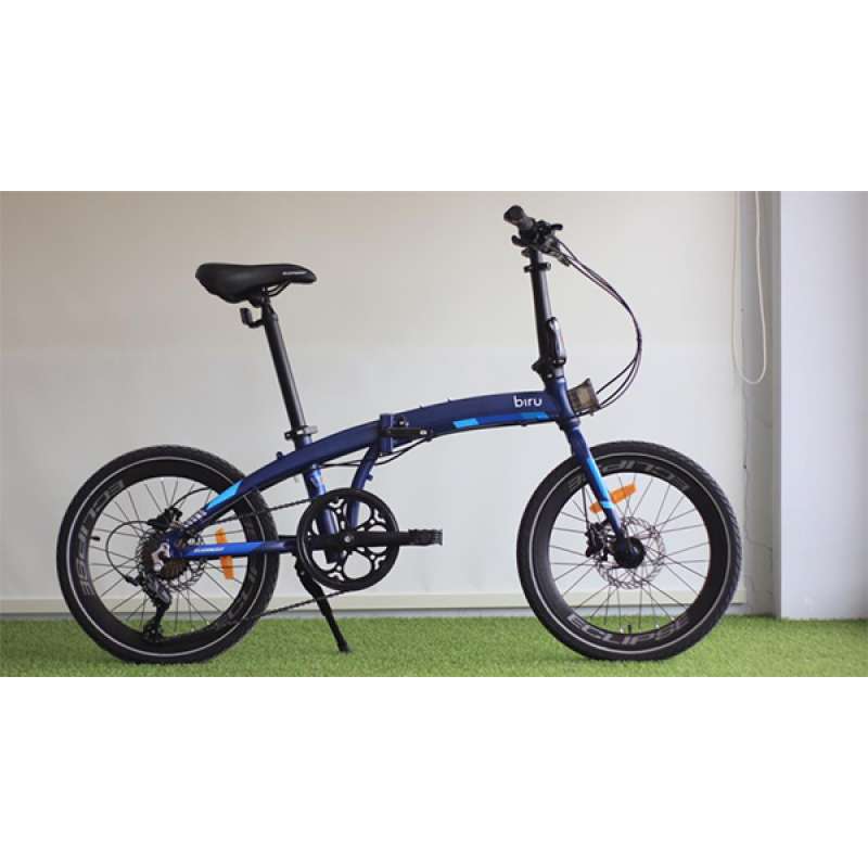 Jual Sepeda Lipat Element Folding Bike Ecosmo 8 Speed Biru Sepeda Lipat New Normal SNI di Seller