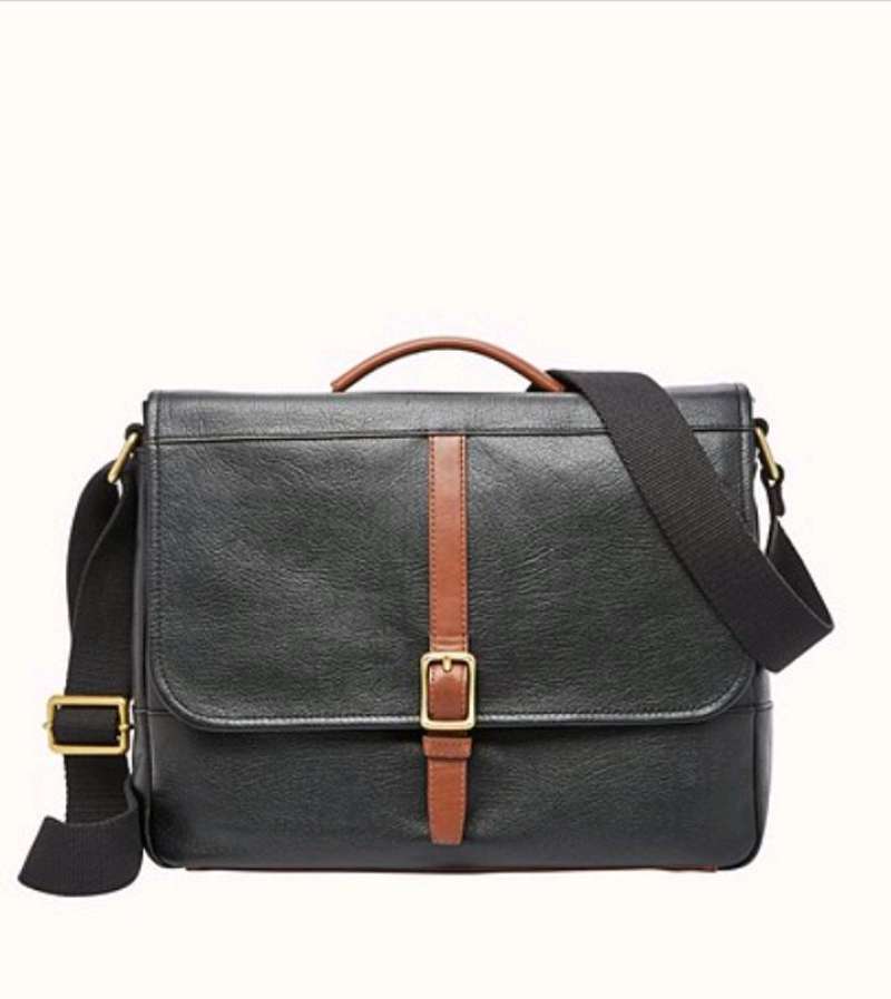 Jual Fossil Evan Commuter Bag Black Leather SBG1212001 Tas Selempang