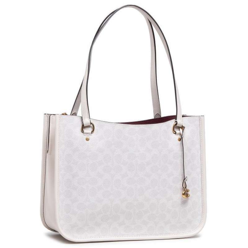 Promo Coach tyler carryall in signature canvas Chalk Chalk C2591 Diskon ...