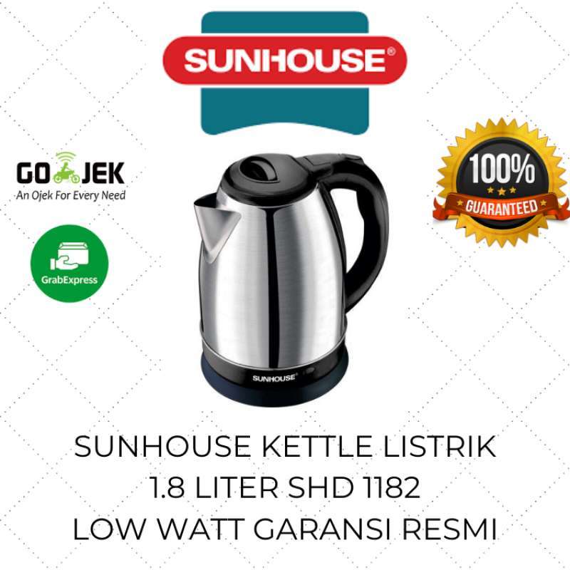 Jual Sunhouse Kettle Listrik Besar Low Watt 1.8 Liter SHD 1182