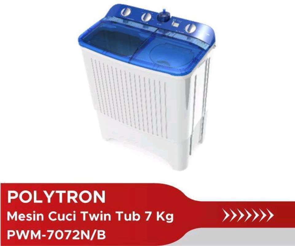 Promo Mesin Cuci 2 Tabung Polytron 7 Kg Twin Tub PWM-7072N/B Diskon 2% ...