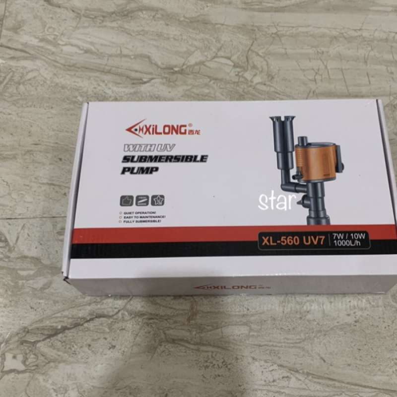 Jual pompa celup aquarium with skimmer uv lamp XILONG XL 560 UV 7 WATT