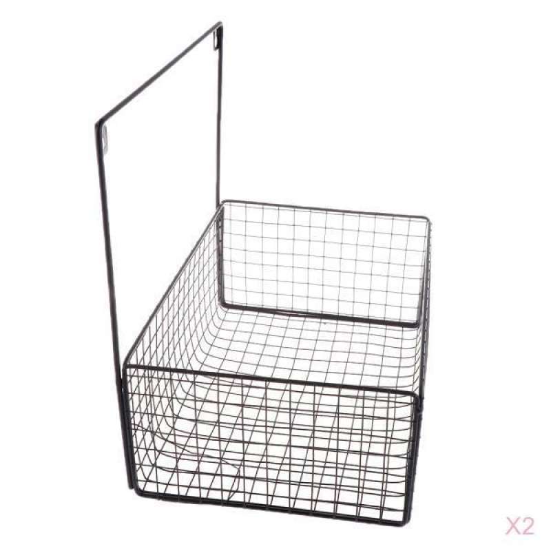 Jual 2x Wall Mount Wrought Iron Frame Hanging Rack Wall Display Storage