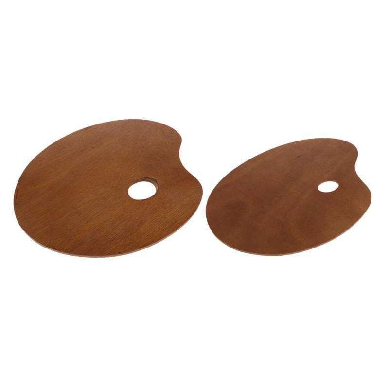 Jual 2x Watercolor Palette Wooden Mixing Paint Palette for DIY Oil