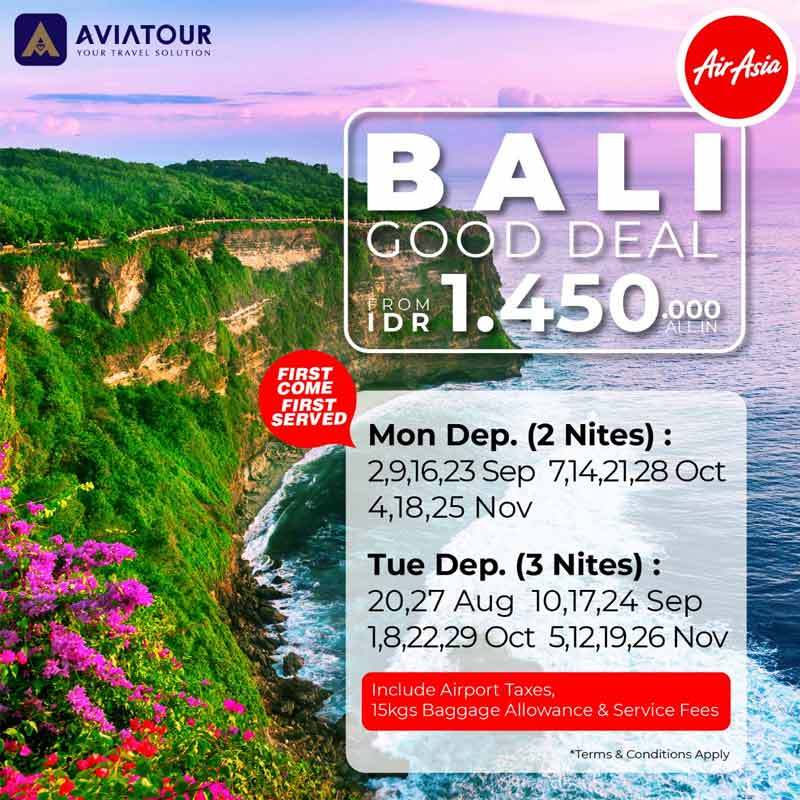 Jual Avia Tour 3D2N JakartaBali Good Deal Ticket Air Asia di Seller
