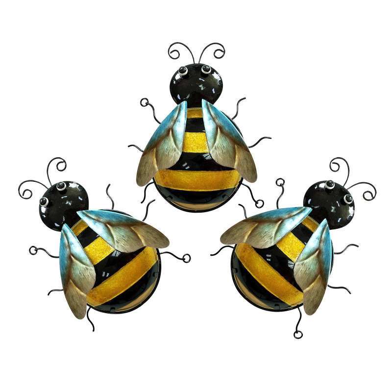 Jual Metal Wall Art Bee 3d Sculpture Inspirational Hanging 3 Pack