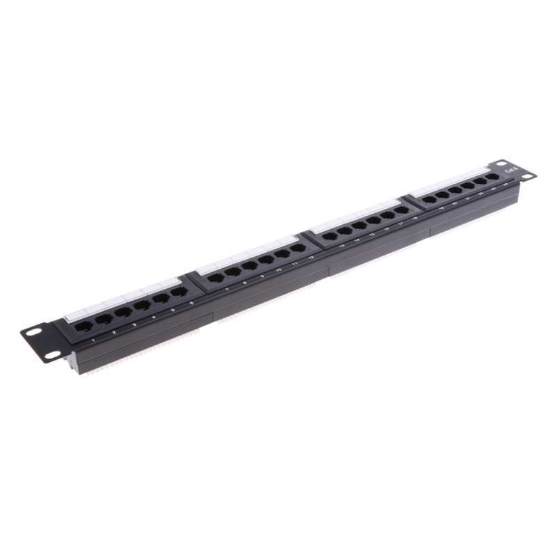 Jual 24 Port CAT 6 Network Patch Panel T568A T568B Ethernet RJ45 ...
