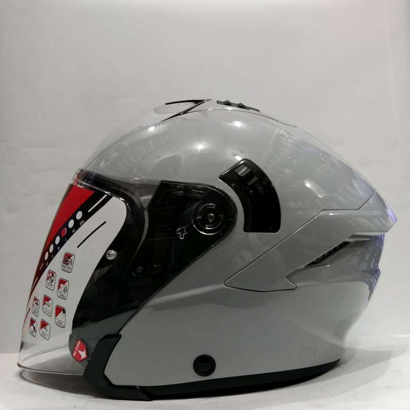 Promo HELM KYT NFJ PLAIN ASPHALT GREY GLOSS HELM HALF FACE Diskon 2 di