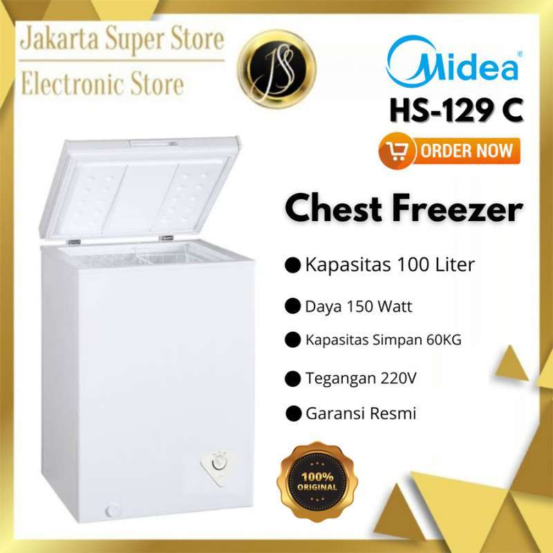 Jual MIDEA HS 129 C CHEST FREEZER BOX KAPASITAS 100 LITER di Seller