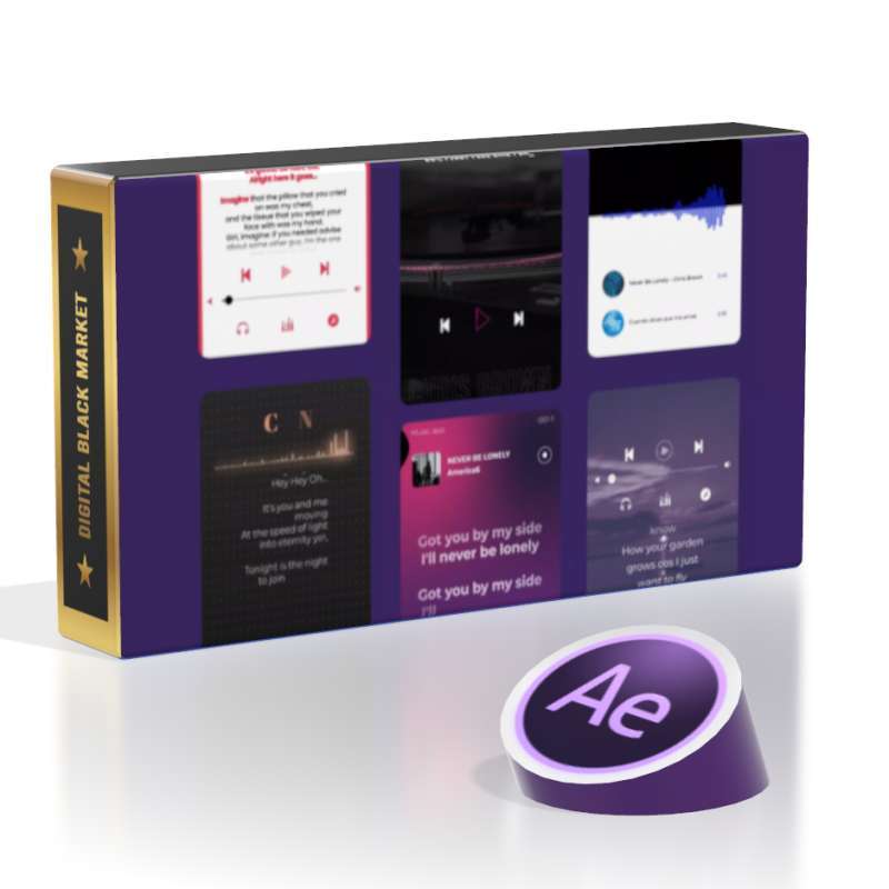 Jual Scrolling Lyric Template Music After Effect di Seller DIGITAL