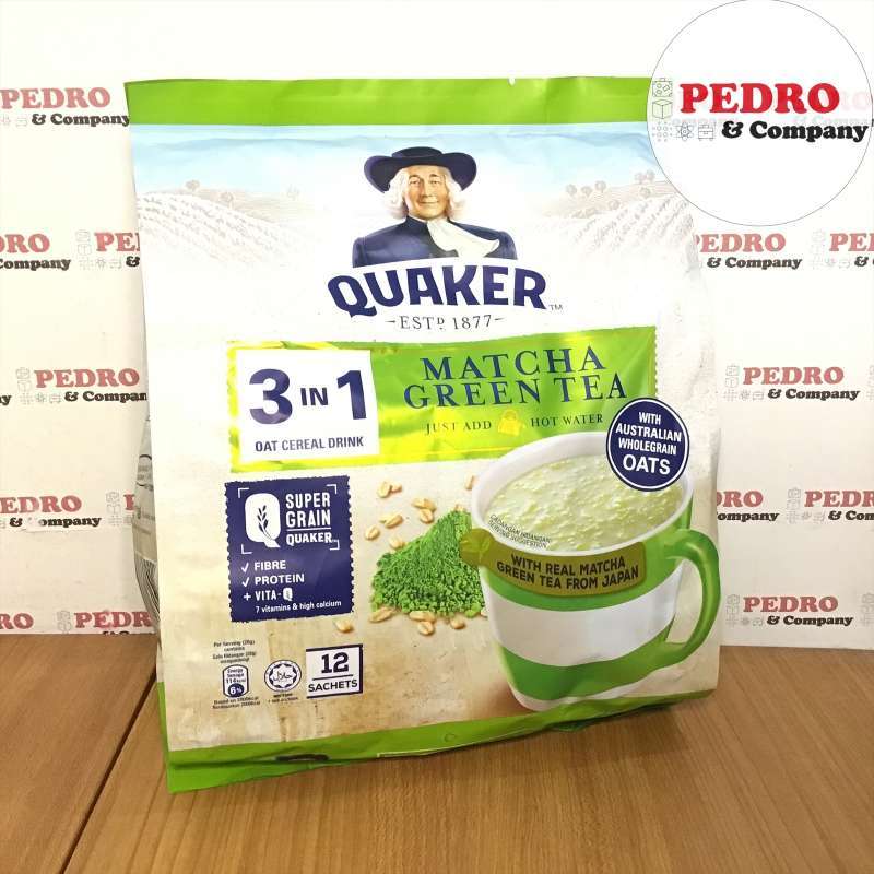 Jual Quaker matcha green tea 3in1 oat cereal drink (12 sachet x28gr