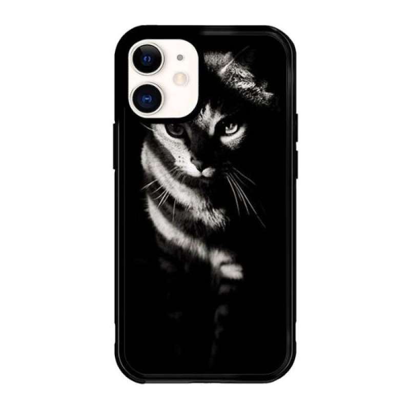 Promo Custom Casing Murah iPhone 11 TPU-Glasscase Cat in black and