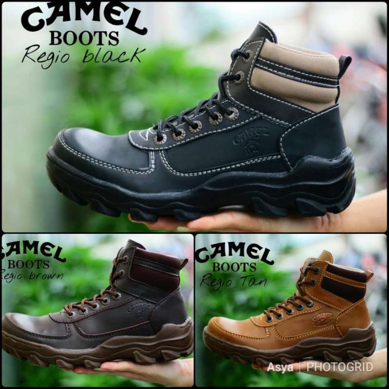 Jual Sepatu Kerja kulit Camel proyek safety boots Poryek ujung besi
