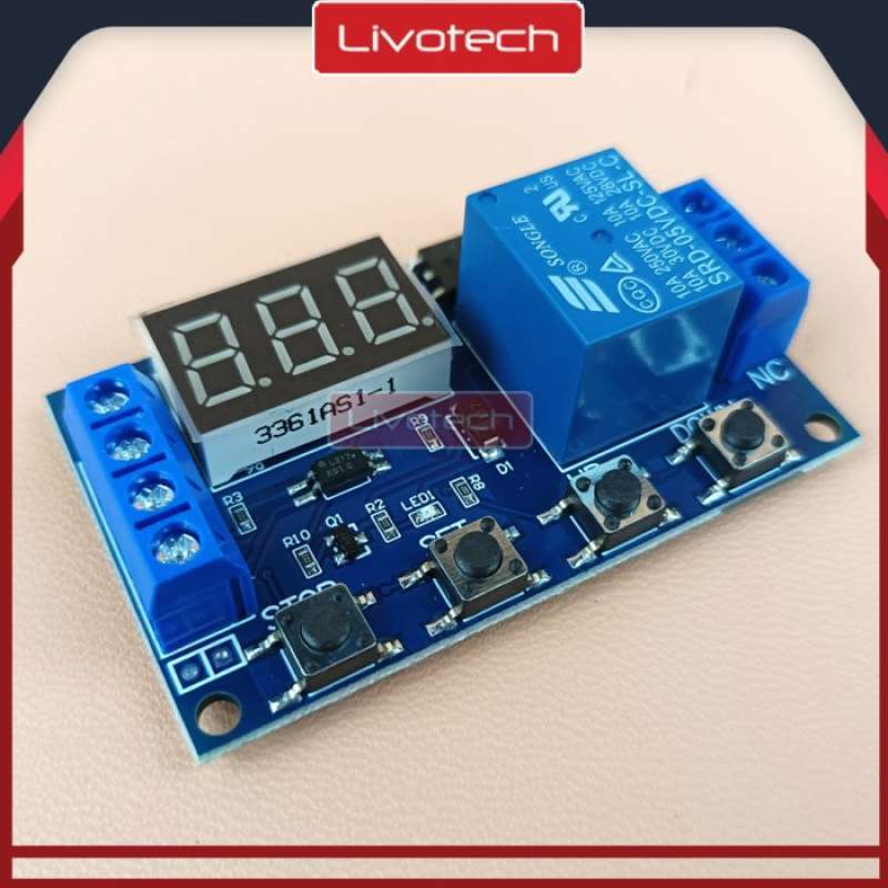 Jual Timer Delay Trigger Relay Time Digital Cycle On Off DC 12 24v Dual ...