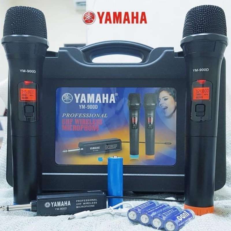 Jual Mic Yamaha YM900D UHF Microphone Double Wireless Digital Chargher