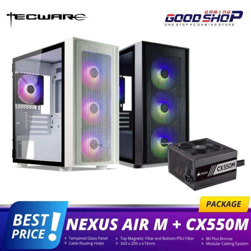 Jual Tecware Nexus Air M PC Case + CX550M + CX550M di Seller GOOD