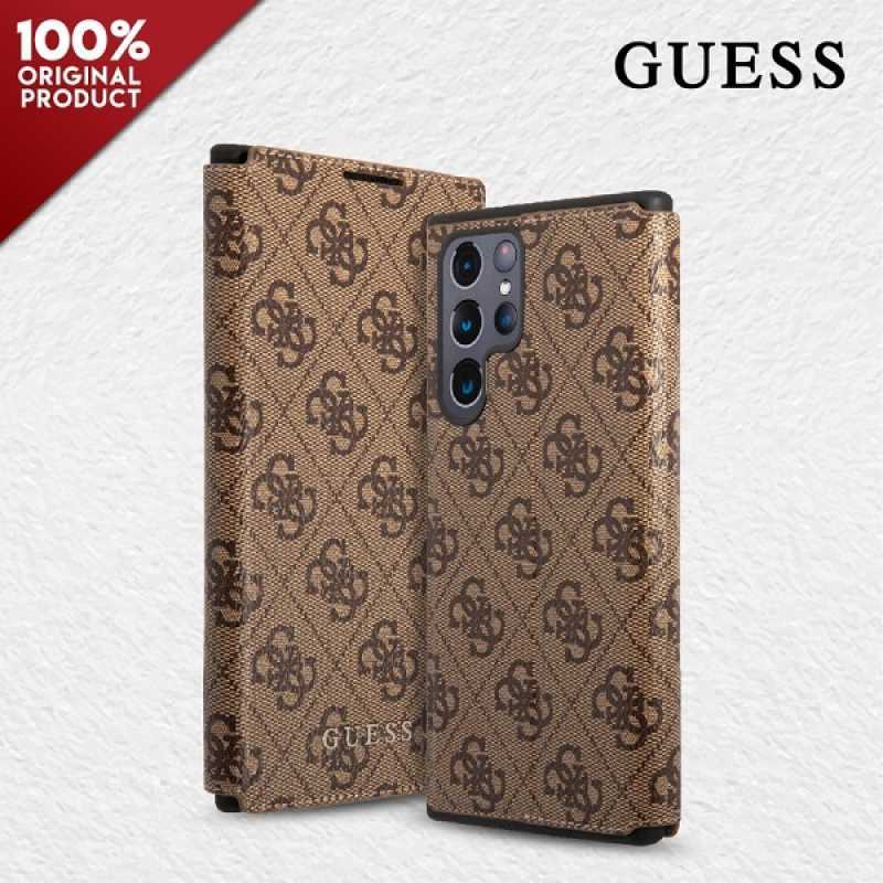 Jual Case Samsung Galaxy S22 Ultra / Plus Guess PU 4G Metal Gold Logo