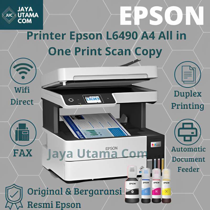 Promo Printer Epson L6490 A4 All In One Print Scan Copy Adf Duplex ...