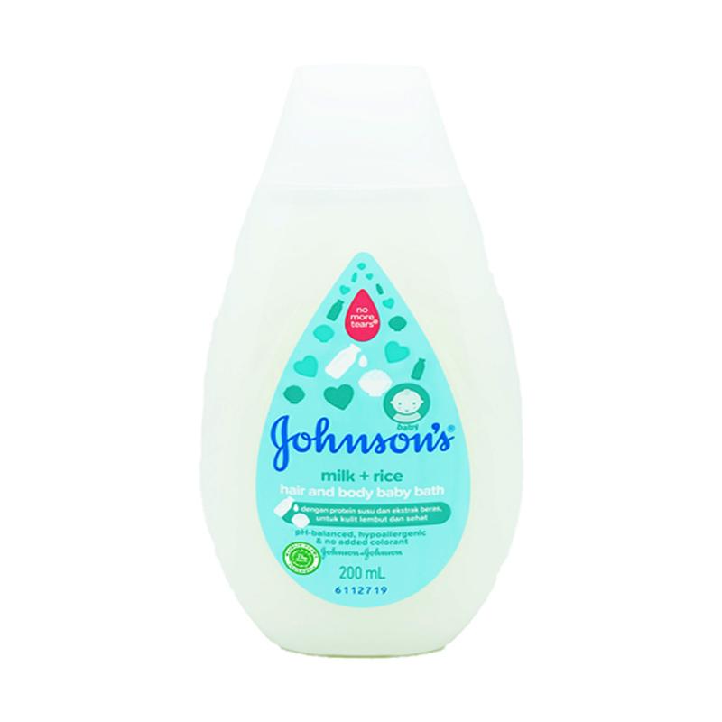 Jual JOHNSON MILK RICE HAIR AND BODY BABY BATH 200 ML BOTOL di Seller