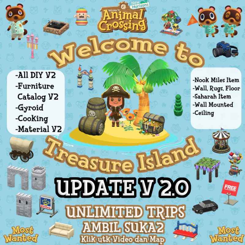 Jual [Treasure] Island Animal Crossing New Horizon Update V2 Happy Home