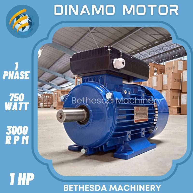Jual Dinamo Motor Electro 1 Phase 220 Volt 0.75 Hp 550 Watt Dinamo