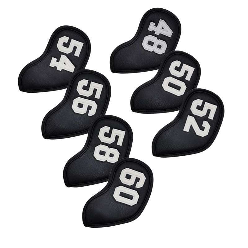 Promo 7 Pieces Universal Golf Club Headcovers Durable Head Covers Black