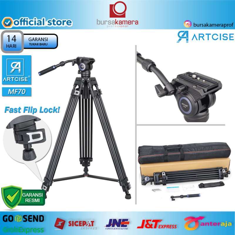 Jual BKP Artcise MF70 With FH6 Fluid Head Aluminum Video Tripod GARANSI