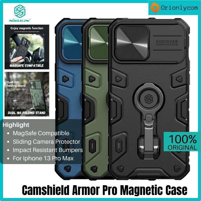 Promo Case Iphone 13 Pro Max NILLKIN Camshield Armor Pro Slide