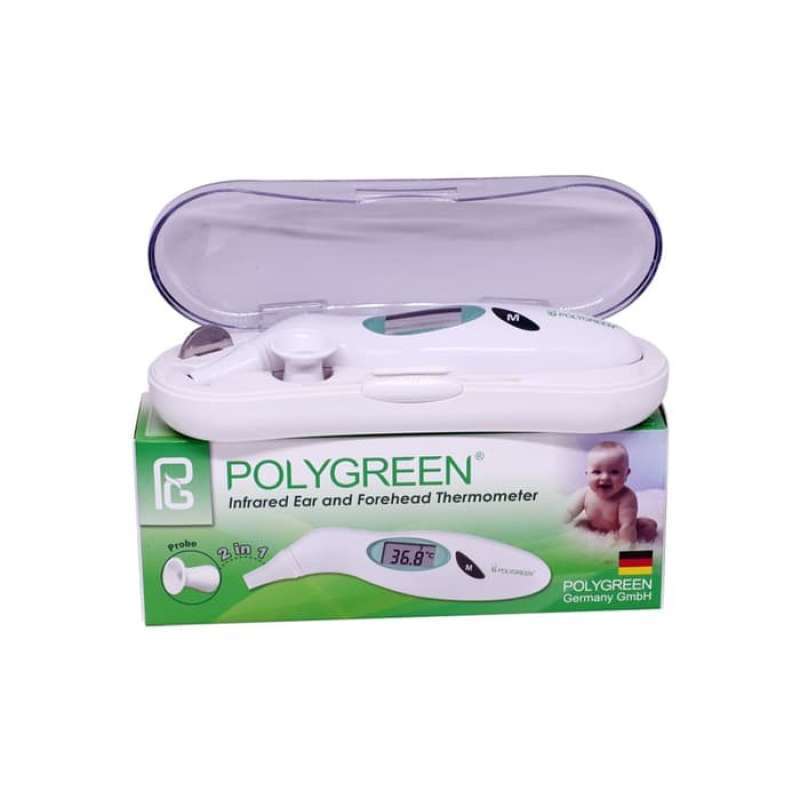 Jual Thermometer Ear Forehead Polygreen KI 8176 / Termometer infrared